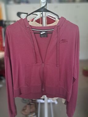 Nike Women's Burgundy Zip-Up Hoodie